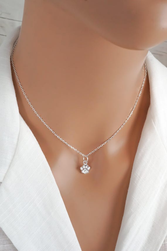 Collana Ciondolo Zampa Cane Argento Sterling 925 - Gioiello Per Amanti Degli Animali - Foto 7