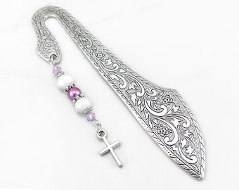 Cross Bookmark - Unique Beaded Bookmark - Religious Gifts - Catholic School Teacher Gifts - Christian Bookmark