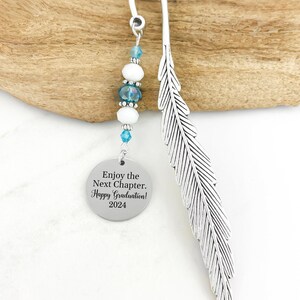 Custom Graduation Bookmark - Metal Charm Bookmark - Unique Beaded Bookmarks - Personalized Stationary - 2025 Graduation Gifts for Him or Her