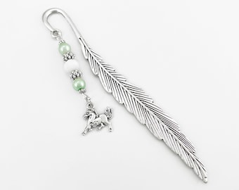 Beaded Horse Bookmark: Silver Charm, Equestrian Gift