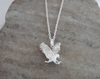 Sterling Silver Eagle Necklace: Unisex Native American Hawk Jewelry, Eagle Scout Gift