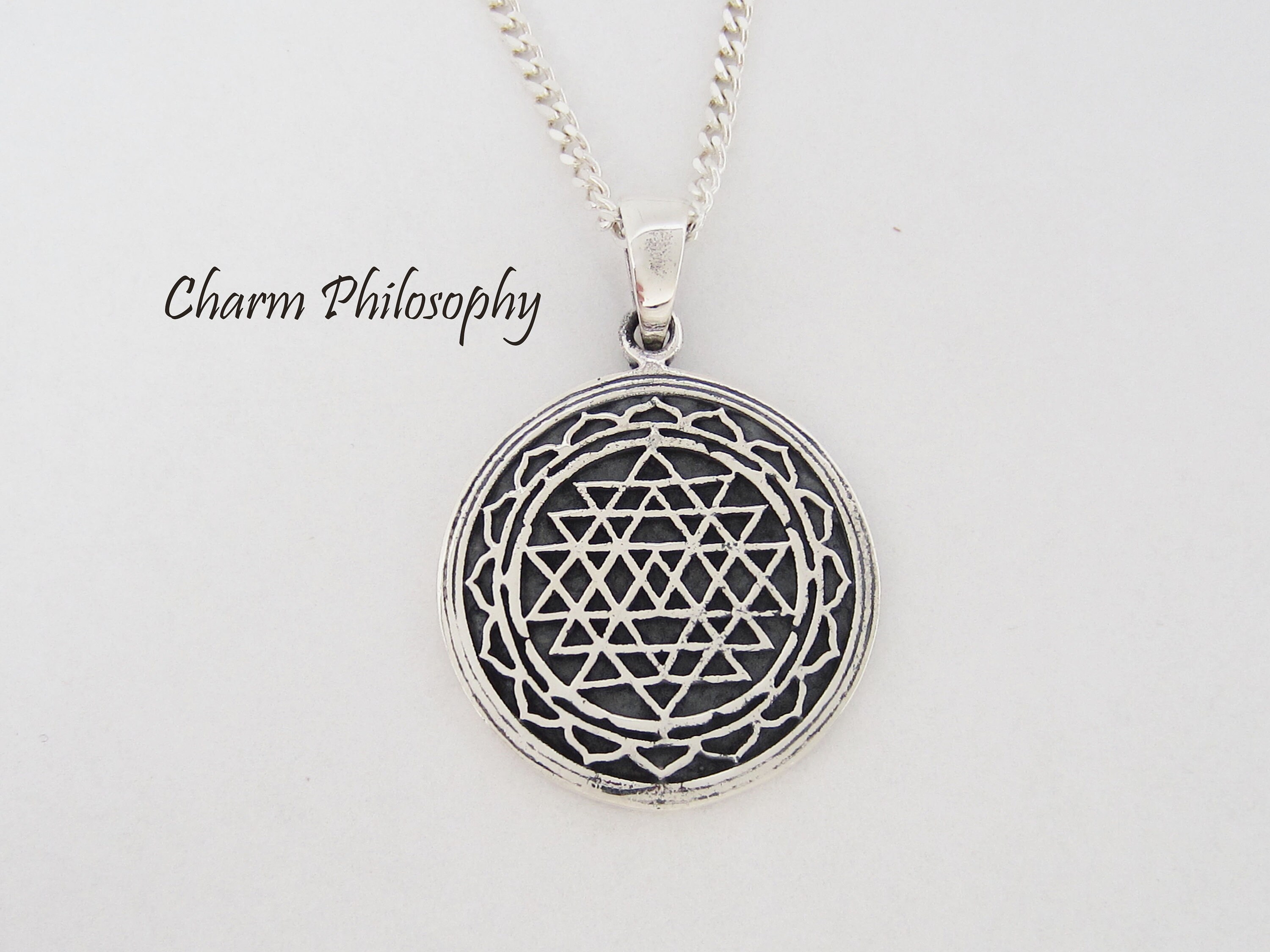 Zen Jewelry Sri Yantra Sterling Silver Pendant Unisex Yoga Charm free shipping! Zen Jewelry Sri Yantra Sterling Silver Pendant Unisex Yoga Charm free shipping!