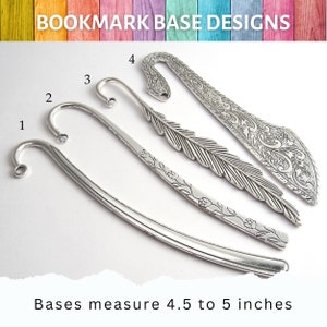 Flower Bookmark Beaded Tibetan Silver Charm Bookmark Flower Charm Teacher Gifts Flower Stationary image 2