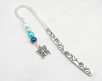 Butterfly Bookmark - Mother's Day Gifts for Teacher Gifts - Custom Beaded Bookmark, Tibetan Silver Bookmark, Butterfly Gifts, Insect Gifts