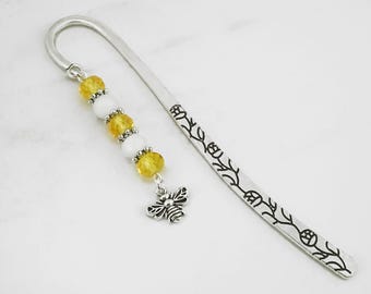 Bumblebee Bookmark - Teacher Gifts for Bumblebee Lover Gifts - Silver Bumblebee Charm Bookmark - Insect Bookmark - Teacher End of Year Gifts
