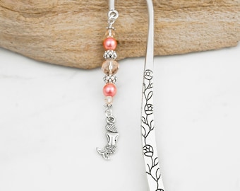 Mermaid Bookmark: Tibetan Silver Beaded Bookmarker, Mermaid Gifts