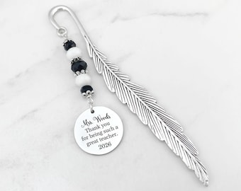 Personalized Teacher Retirement Bookmark: Laser Engraved Stainless Steel Gift