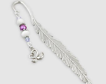 Swan Charm Bookmark: Mother & Baby Gift