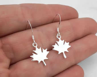 Canada Maple Leaf Earrings: 925 Sterling Silver Canadian Jewelry