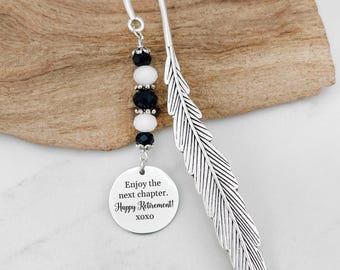 Custom Retirement Bookmark - Tibetan Silver Bookmark - Unique Bookmarks - Personalized Stationary - Retirement Gifts for Women and Men