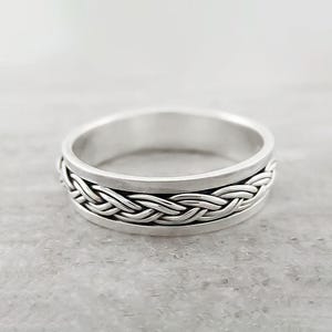 Anillo celta de plata - Anillo giratorio con nudo celta - Anillo giratorio - Anillo para el pulgar - Joyería de plata de ley 925 - Anillo para mujer o hombre