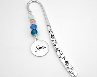 Nana Bookmark - Gifts for Grandma - Unique Beaded Bookmark - Grandmother Gifts - Nana Charm - Custom Engraved Names Welcome