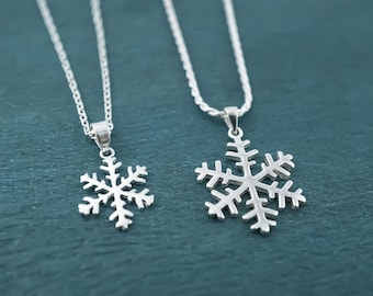 Sterling Silver Snowflake Necklace: Winter Jewelry, Everyday Christmas Gifts