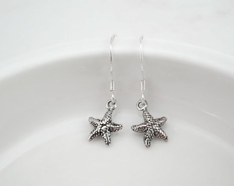 Tiny Starfish Earrings - 925 Sterling Silver Starfish Earrings - Star Fish Earrings - Starfish Jewelry - Starfish Gifts