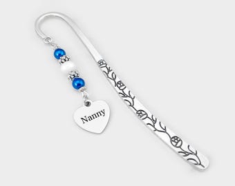 Nanny Bookmark - Tibetan Silver Bookmark, Personalized Nanny Gifts for Nanny, Unique Bookmarks, Custom Engraved Bookmark, Nanny Book Marker