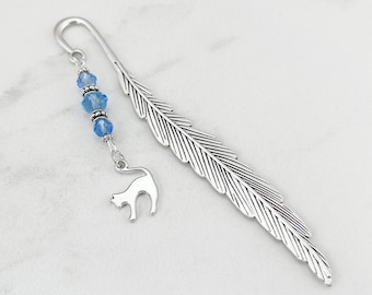 Cat Bookmark - Cat Charm Beaded Bookmark - Unique Bookmarks for Cat Lover Gift Ideas - Cat Gifts for Teachers - Cat Stationary