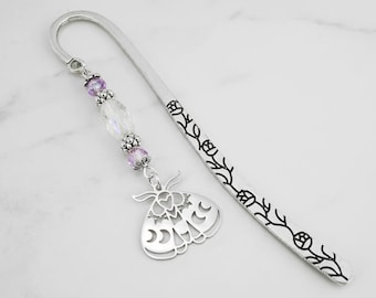Moth Bookmark - Silver Moth Charm Bookmark - Insect Charm Book Marker - Moth Gifts - Spiritual Gifts - LAST CHANCE
