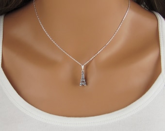 Eiffel Tower Necklace - 925 Sterling Silver Paris Jewelry - French Jewelry