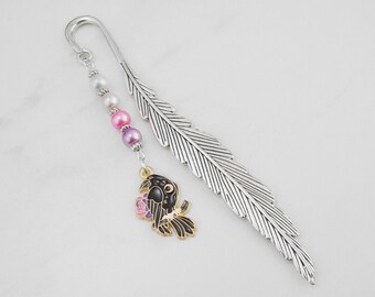 Mystical Raven Bookmark - Magical Celestial Bird Bookmark - Tibetan Silver Bookmark - Unique Bookmarks - Witchy Gifts