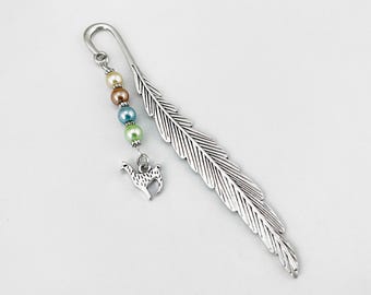 Alpaca Bookmark, Llama Bookmark, Custom Silver Metal Beaded Bookmark, Llama Gifts, Llama Book Marker, Alpaca Gifts, Alpaca Charm Bookmark