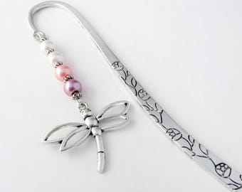 Dragonfly Bookmark - Insect Charm Bookmark - Unique Bookmarks - Teacher Gifts - Tibetan Silver Charm Bookmark - Dragonfly Gifts