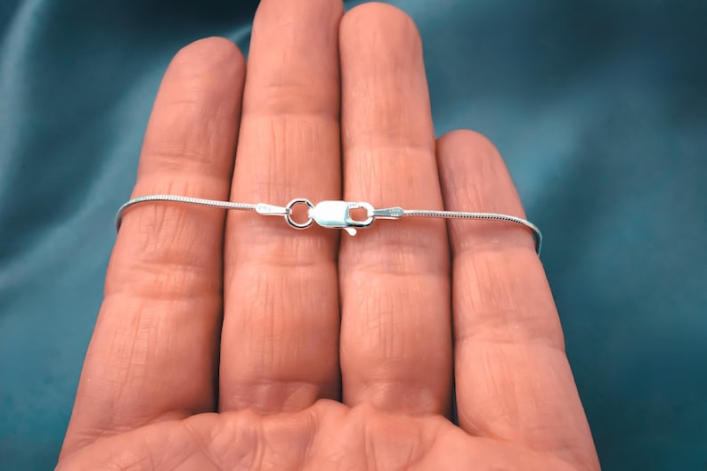 925 Sterling Silver Snake Chain - 1.2 mm - 14, 16, 18, 20, 22, 24 inches - Finished Chain with Lobster Clasp image 3