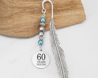 60 Years Young Bookmark: Beaded 60th Birthday Gift for Men and Women