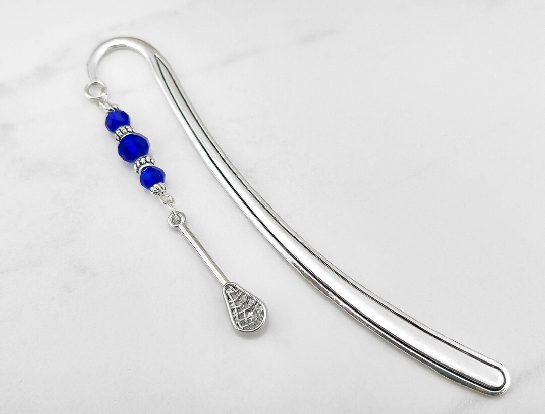 Lacrosse Bookmark - Tibetan Silver Bookmark - Unique Bookmarks - Lacrosse Stick Charm Bookmark - Sports Gifts - Lacrosse Coach Gift Ideas - Etsy