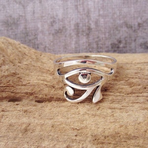 Egyptian Eye of Horus Ring 925 Sterling Silver Jewelry image 4