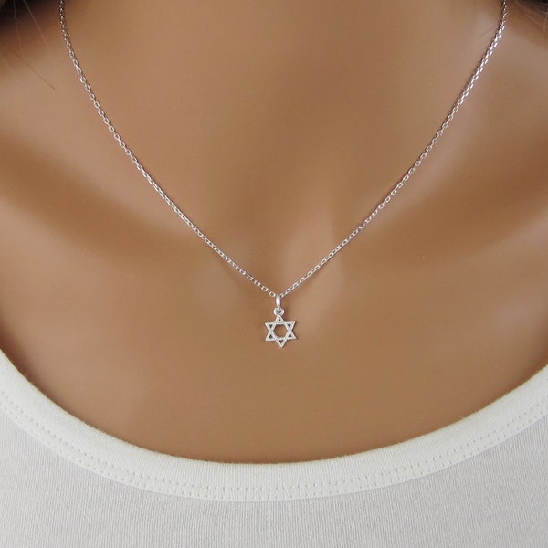 Tiny Star of David Necklace - Star of David Earrings 925 Sterling Silver Jewelry - Small Jewish Jewelry - Jewish Star Charm