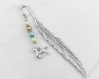 Horse Bookmark for Teacher Gift Ideas Beaded Tibetan Silver Bookmark Horse Gifts for Horse Lover Gifts Equestrian Gifts Horse Stationary