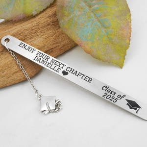 Custom Graduation Bookmark - Grad Gift 2025 - Stainless Steel Laser Engraved Bookmark - Personalized Graduation Gift for Him or Her