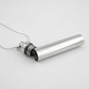 Hollow Tube Necklace - Urn Necklace, Hollow Capsule Pendant, Keepsake Jewelry, Ashes Necklace, Pet Fir Necklace, Unisex Memorial Jewelry