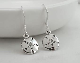 Sand Dollar Earrings | Beach Jewelry, 925 Sterling Silver Earrings, Seashell Earrings, Sand Dollar Jewelry, Seashell Jewelry, Summer Jewelry