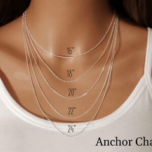 Sterling Silver Chain, Anchor, Rope, Curb, Snake, Finished Womens + Mens Necklaces imagen 3