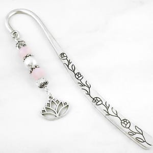 Lotus Flower Bookmark - Water Lily Bookmark - Custom Beaded Bookmark - Yoga Gifts - Meditation Gifts - Lotus Bookmark - Spiritual Bookmark