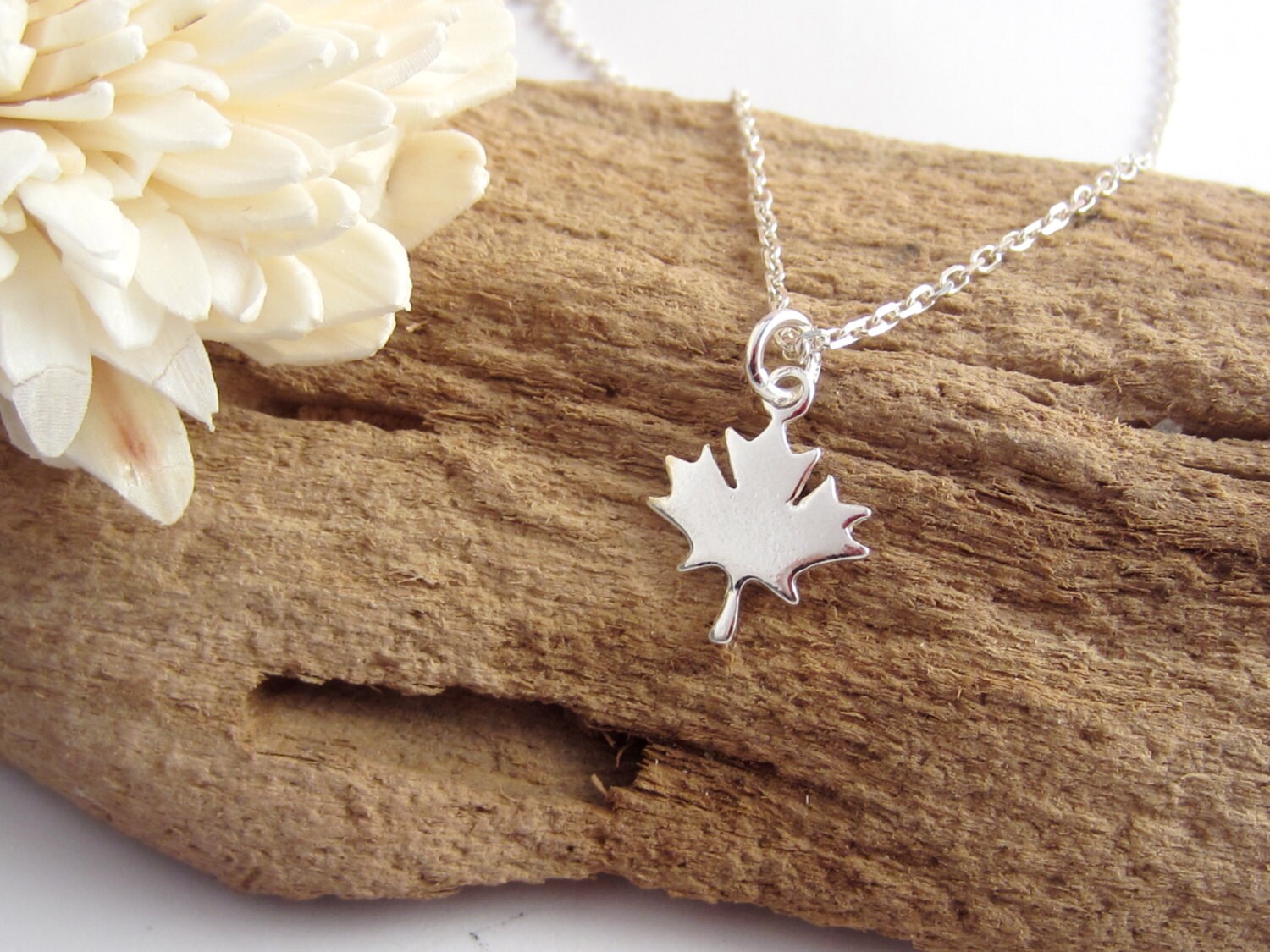 Maple Leaf Necklace Small Canada Charm Jewelry 925 Etsy Canada