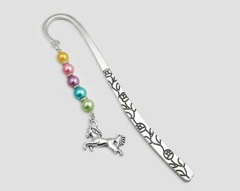 Horse Bookmark: Equestrian Stationary, Beaded Teacher Gift