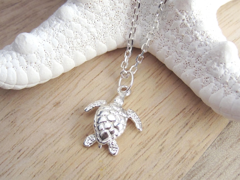 Collar de tortuga marina: Joyería de plata de ley 925 imagen 5