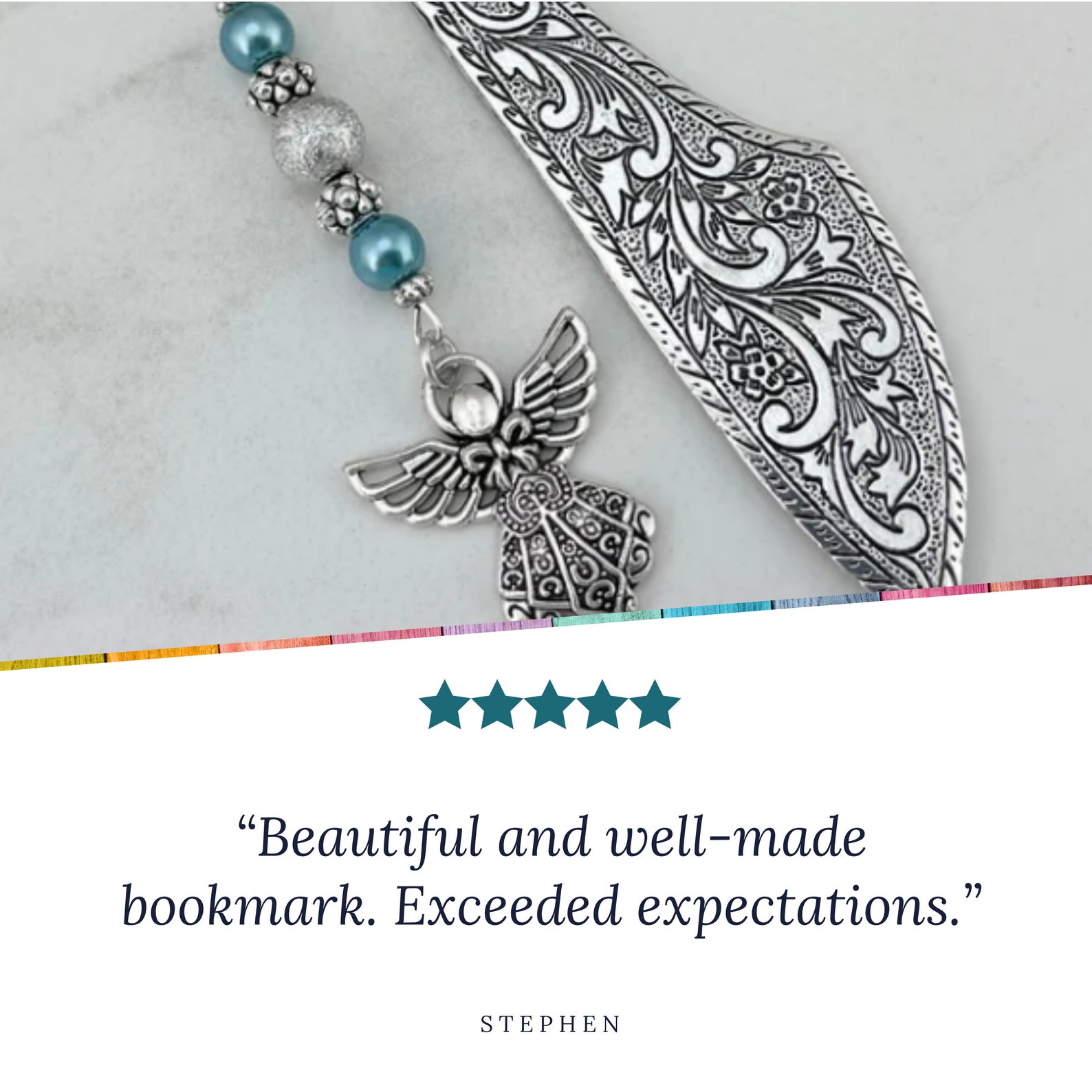 Angel Bookmark Silver Guardian Angel Charm Religious - Etsy