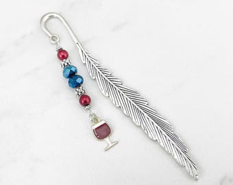 Red Wine Glass Bookmark: Beaded Wine Lover Gifts