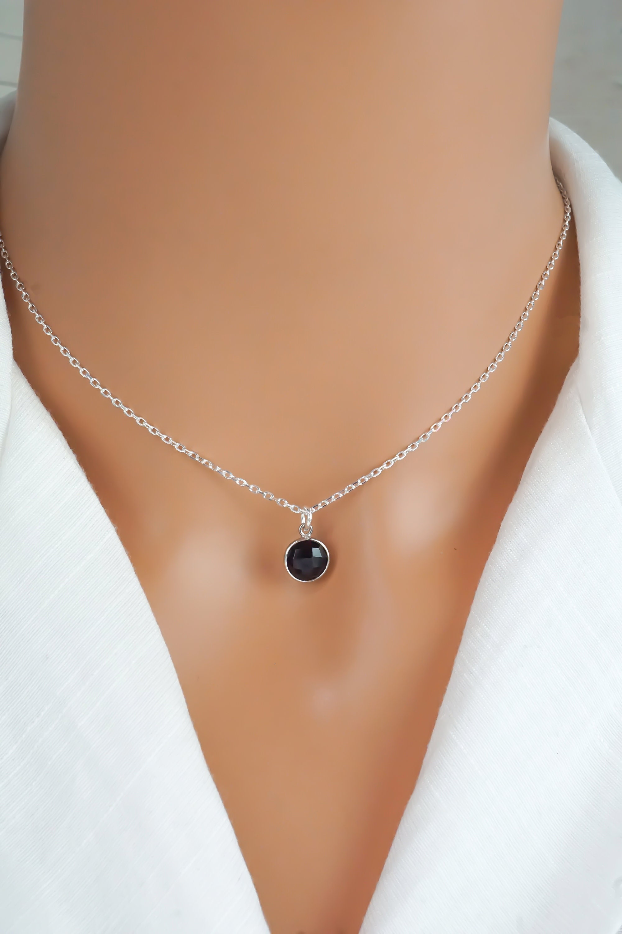 【BLACKPURPLE】23FW★ Midnight Exento Necklace-Onyx Disney Maleficent Inspired Diamond & Black Onyx Necklace in