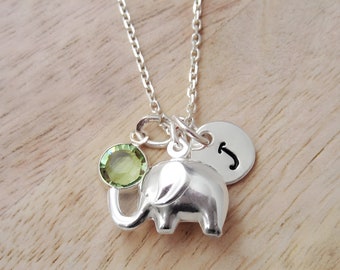 Baby Elephant Necklace - Baby's First Necklace - New Mom Jewelry - 925 Sterling Silver Personalized Jewelry -