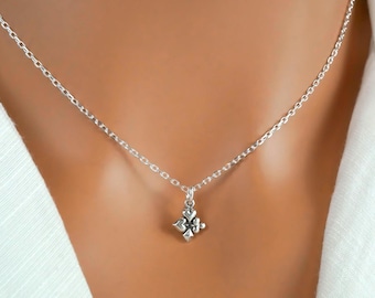 Tiny Playing Card Symbols Necklace: Minimalist Sterling Silver Poker Jewelry