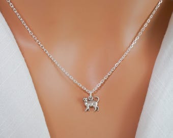 Cat Necklace - Tiny Silver Cat Charm Necklace - 925 Sterling Silver Cat Jewelry - Cat Lover Gifts