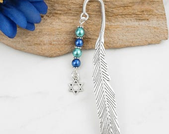 Star of David Bookmark - 6 Pointed Star Bookmark - Jewish Star Charm Bookmark for Jewish Gifts - Judaism Bookmark - Star of David Gifts