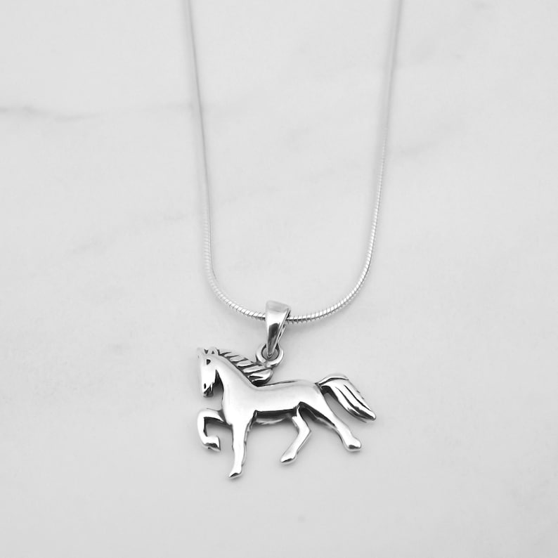 Galloping Horse Necklace - 925 Sterling Silver Jewelry - Horse Pendant - Horse Jewelry - Equestrian Jewelry - Horse Lover Gifts, Horse Gifts image 5