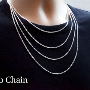 Sterling Silver Chain, Anchor, Rope, Curb, Snake, Finished Womens + Mens Necklaces imagen 6
