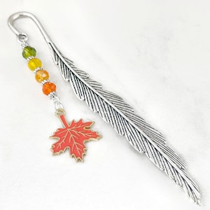 Maple Leaf Bookmark - Canadian Maple Leaf Charm - Canada Bookmark - Fall Autumn Leaf Charm Bookmark - Fall bookmark