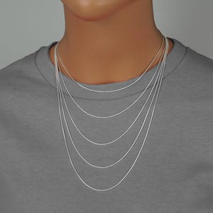 925 Sterling Silver Snake Chain - 1.2 mm - 14, 16, 18, 20, 22, 24 inches - Finished Chain with Lobster Clasp image 2